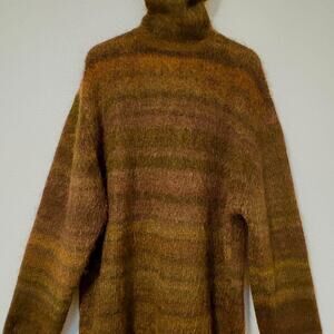 SO Striped Mohair Turtleneck Sweater L